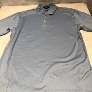 Tiger Woods Golf Shirt Polo Large Light Blue Rare Short Sleeve 70/2‎ Double Merc